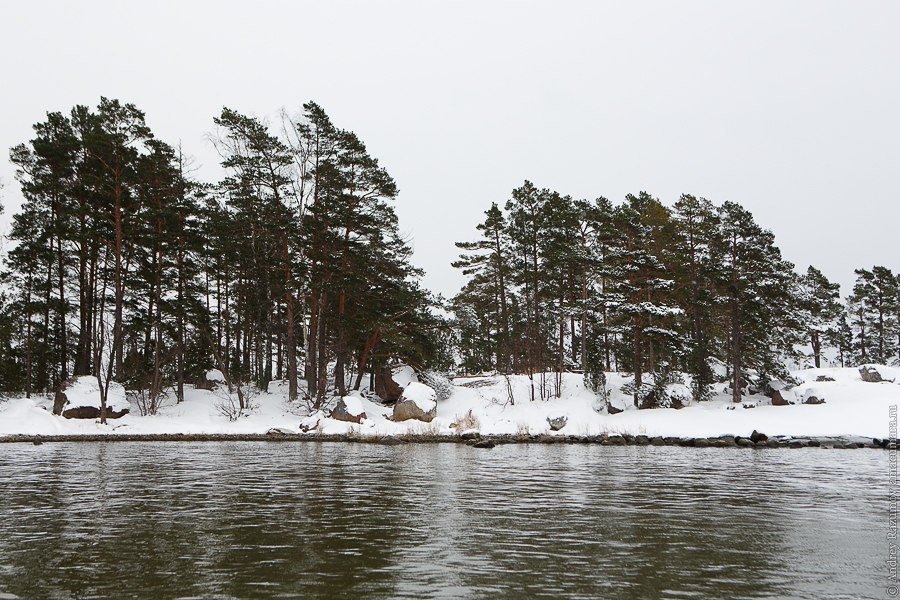 Финляндия зима море залив Порвоо